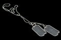 US army dog tags on black Royalty Free Stock Photo