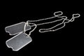 US army dog tags on black Royalty Free Stock Photo