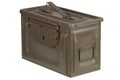 US army green metal .50 cal ammo box on white Royalty Free Stock Photo