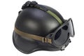 us army kevlar helmet with protective goggles Royalty Free Stock Photo