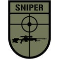 US Army Navy Seal Sniper and US marines, Military of Germany and Armed forces of Germany SNIPER badge, patch with sniper rifle. Royalty Free Stock Photo