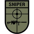 US Army Navy Seal Sniper and US marines, Military of Germany and Armed forces of Germany SNIPER badge, patch with sniper rifle. Royalty Free Stock Photo