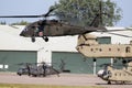 US Army Sikorsky HH-60M Black Hawk helicopter arriving at an air base. The Netherlands - June 22, 2018