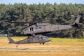 US Army Sikorsky UH-60 Black Hawk helicopters departing an air base in The Netherlands - June 22, 2018