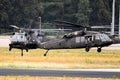 US Army Sikorsky UH-60 Black Hawk military helicopters taking off. USA - June 22, 2018