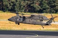 US Army Sikorsky UH-60M Black Hawk helicopters taking off from a air base in The Netherlands - June 22, 2018