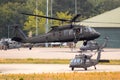 US Army Sikorsky UH-60M Black Hawk helicopters taking off from an air base in The Netherlands - June 22, 2018