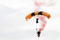 Army parachute skydiver over Homestead, Florida Royalty Free Stock Photo