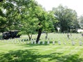 US Army soldiers planting American flags at Arlington cemetary