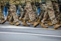 US Army soldiers take part at the Romanian National Day military parade Royalty Free Stock Photo