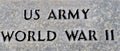 US Army United States Armed Forces Inscription Memorial World War II Royalty Free Stock Photo