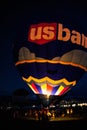 US Bank Balloon at the Albuquerque Balloon Fiesta Evening Glow 2015 Royalty Free Stock Photo