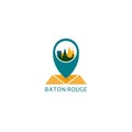 US Baton Rouge city map pin point vector logo Royalty Free Stock Photo