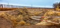 US border fence to Mexico Royalty Free Stock Photo