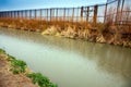 US border fence to Mexico at El Paso Royalty Free Stock Photo