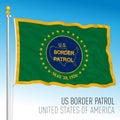 US Border Patrol waving flag with seal, USA Royalty Free Stock Photo