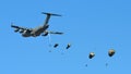 US C-17 drops paratroopers