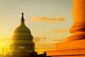 US Capital Building at sunset, Washington, DC. Royalty Free Stock Photo