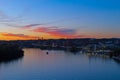 Beautiful sunset over Georgetown waterfront, Washington DC, USA. Royalty Free Stock Photo