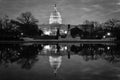 US Capitol building and mirror reflection in black and white, Washington DC, USA Royalty Free Stock Photo