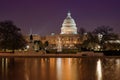 US Capitol Building and reflecting poll at night in Washington, D.C Royalty Free Stock Photo