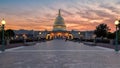 US Capitol Building at sunset, Washington DC Royalty Free Stock Photo