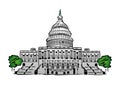US Capitol Building vector illustration clip art Royalty Free Stock Photo
