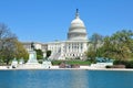 US Capitol Congress with tourists in a sunny day