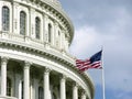 US Capitol Dome with American flag Royalty Free Stock Photo