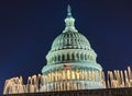 US Capitol Dome Fountain Night Stars Washington DC Royalty Free Stock Photo