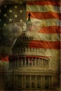 US Capitol, Flag, Eagle Textured Royalty Free Stock Photo