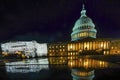 US Capitol US House Representatives  Reflection Night Stars Washington DC Royalty Free Stock Photo