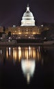 US Capitol Night Washington DC with Reflection