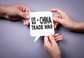 US - China trade war concept. Speech bubble Royalty Free Stock Photo