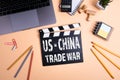 US - China trade war. Information technology and business concept Royalty Free Stock Photo