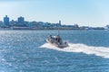 US Coast Guard boat protecting the Staten Island Ferry Royalty Free Stock Photo