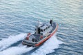 US Coast Guard boat providing security Royalty Free Stock Photo