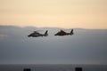 US Coast Guard Helicopters at Sunset