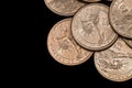 us coin dollar isolated on black Royalty Free Stock Photo