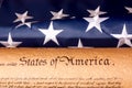 US Constitution - We The People with USA Flag. Royalty Free Stock Photo