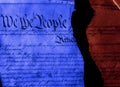 The US Constitution politics ripped in half Royalty Free Stock Photo