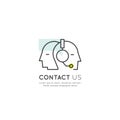 About Us, Contact Us, Join Our Team, Bio Link, Information Page, Human Profile with Headphones