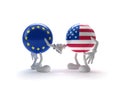 US cooperation and EU Royalty Free Stock Photo