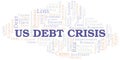 Us Debt Crisis word cloud create with text only. Royalty Free Stock Photo