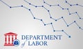 US Department of Labor Background Illustration with Arrows Down