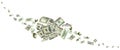 Us dollar. American money, falling cash. Flying hundred dollars Royalty Free Stock Photo