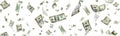 Us dollar. American money, falling cash. Flying hundred dollars Royalty Free Stock Photo