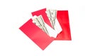 US Dollar bank notes in red develop Royalty Free Stock Photo