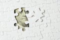 US dollar banknote under jigsaw puzzle Royalty Free Stock Photo