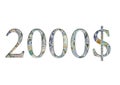 $ 2000. Us dollar banknotes. Royalty Free Stock Photo